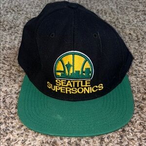Seattle Supersonics Black and Green Cap